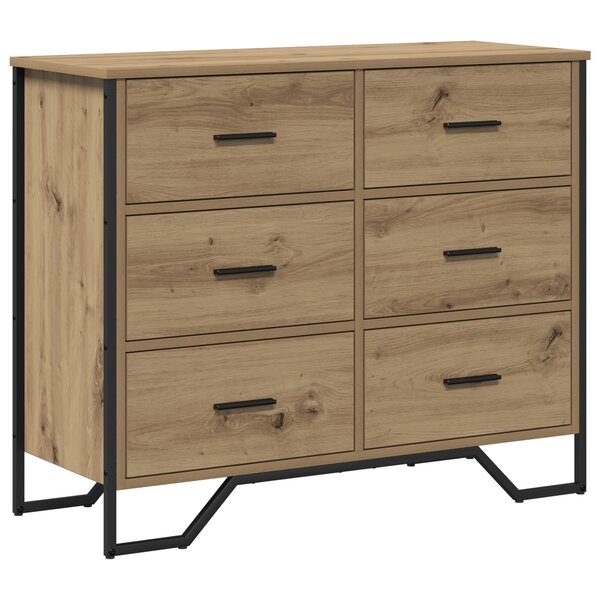vidaXL Commode Chêne artisanal 91x35.5x74.5 cm Bois reconstitué
