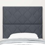 vidaXL Tête de Lit LED Geometric Manuel Gris foncé 90 cm Velours
