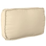 vidaXL Set de coussins de palette 2 Pièces Beige Tissu Oxford