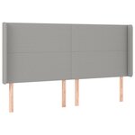 vidaXL Tête de lit à LED Gris clair 203x16x118/128 cm Tissu