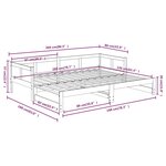 vidaXL Lit coulissant sans matelas noir 2x(80x200)cm