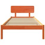 vidaXL Cadre de lit avec tête de lit Marron Ciré 75x190 cm Bois de pin massif