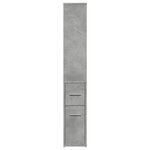 vidaXL Armoire de salle de bain étroite avec roulettes gris béton