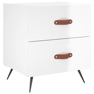 vidaXL Table de chevet blanc brillant 40x35x47 5 cm bois d’ingénierie