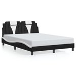vidaXL Cadre de lit sans matelas noir et blanc 140x190 cm similicuir