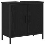 vidaXL Ensemble de mobilier de salle de bain avec étagère 3 Pièces Noir
