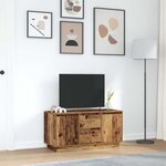 vidaXL Meuble TV avec éclairage LED vieux bois 100x41x50 cm