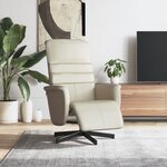 vidaXL Fauteuil inclinable avec repose-pieds crème similicuir