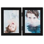 vidaXL Cadre photo dépliable en deux Noir 2x(13x18 cm)