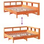 vidaXL Lit bibliothèque sans matelas cire marron 135x190 cm pin massif