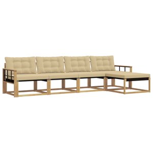vidaXL Ensemble de canapés d'extérieur 5 pc Blanc et Beige