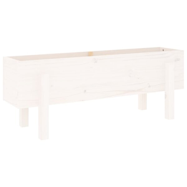 vidaXL Lit surélevé de jardin blanc 101x30x38 cm bois de pin massif