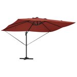 vidaXL Parasol Roma à Bras Déporté Rouge  Noir 352 x 251 x 265 cm