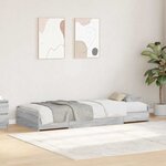 vidaXL Cadre de lit Gris Sonoma 100 x 200 cm Bois d'ingénierie
