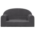 vidaXL Canapé pour enfants 2 places anthracite peluche douce