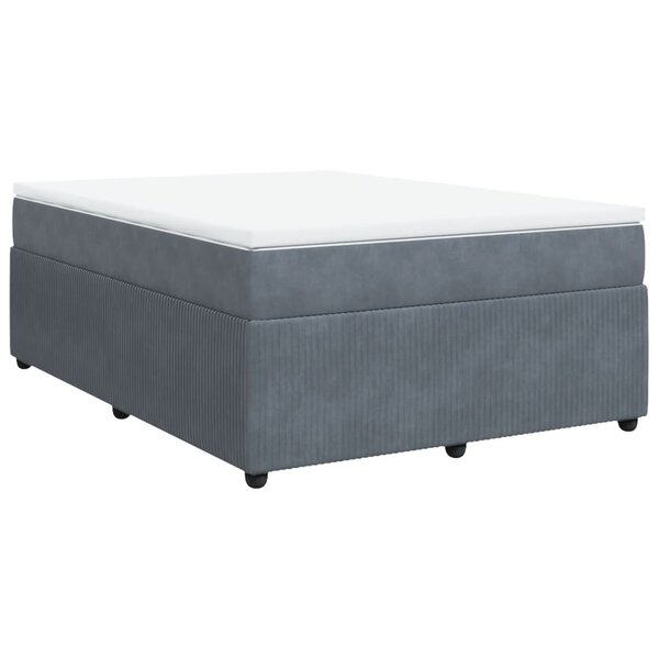 vidaXL Sommier à lattes de lit et matelas Gris foncé 160x200cm Velours