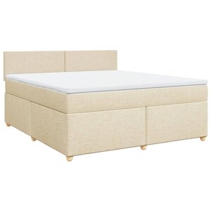 vidaXL Sommier à lattes de lit avec matelas Crème 180x200 cm Tissu