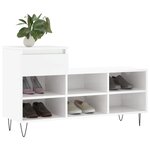 vidaXL Armoire à chaussure Blanc brillant 102x36x60 cm Bois ingénierie