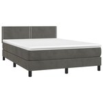 vidaXL Sommier à lattes de lit avec matelas LED Gris foncé 140x200 cm