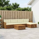 vidaXL Ensemble de canapés d'extérieur 6 Pièces Naturel et Crème