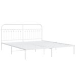 vidaXL Cadre de lit métal avec tête de lit blanc 183x203 cm