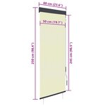 vidaXL Store roulant d'extérieur 60 x 250 cm Crème