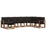vidaXL Ensemble de canapés d'extérieur 8 pc Naturel et Noir