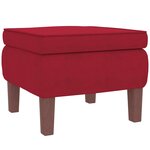 vidaXL Chaise à bascule avec pieds en bois et tabouret Bordeaux