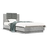 vidaXL Cadre de lit sans matelas gris béton 100x200 cm
