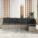 vidaXL Ensemble de Canapés 6 Pièces Gris clair polyrotin