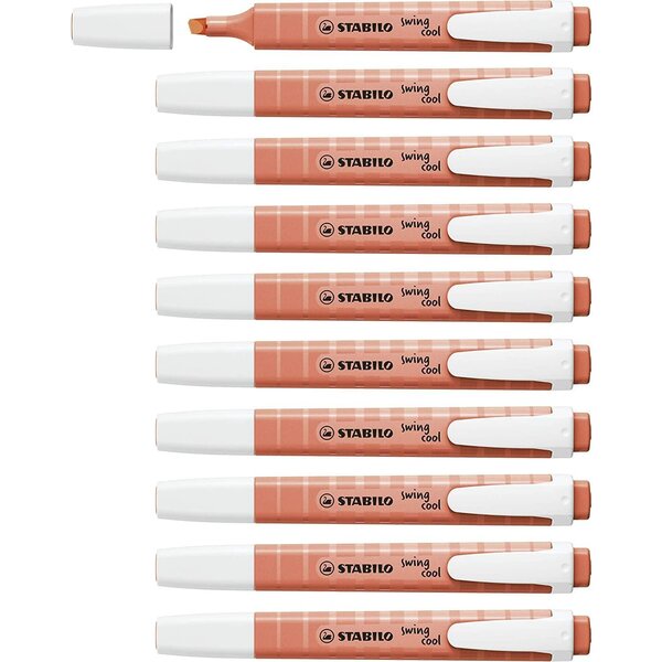 Surligneur Swing cool Pastel Edition Pointe 1-4 mm Rouge corail x 10 STABILO