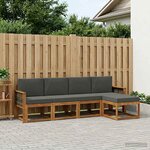vidaXL Ensemble de canapés d'extérieur 5 Pièces Naturel et Anthracite
