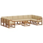 vidaXL Ensemble de canapés d'extérieur 11 pc Naturel et Beige