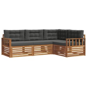 vidaXL Ensemble de canapés d'extérieur 4 pc Naturel et Anthracite