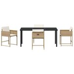 vidaXL Ensemble de salle à manger pour jardin 5 Pièces Beige Poly rotin