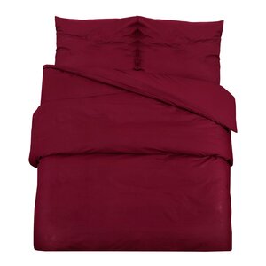 vidaXL Ensemble de housse de couette Bordeaux 225x220 cm Coton