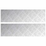 vidaXL Plaques à damier 2 Pièces Argent 70 x 20 cm Aluminium