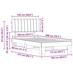 vidaXL Cadre de lit avec tête de lit rembourrée Gris foncé