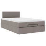 vidaXL Cadre de lit ottoman avec matelas taupe 120x200 cm tissu