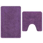 vidaXL Ensemble de tapis de bain antidérapants 2 Pièces Violet PP