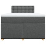 vidaXL Sommier à lattes de lit avec matelas Gris foncé 120x200cm Tissu