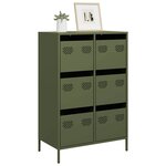 vidaXL Buffet haut vert olive 68x39x101 5 cm acier