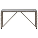 vidaXL Table de jardin Gris et Noir 80 x 40 x 40 cm Rattan PE et Verre