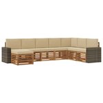 vidaXL Ensemble de canapés d'extérieur 8 pc Naturel et Beige