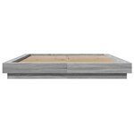 vidaXL Cadre de lit et lumières LED sans matelas sonoma gris 160x200cm