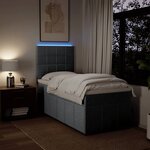 vidaXL Sommier à lattes de lit et matelas Gris clair 90x190 cm Tissu