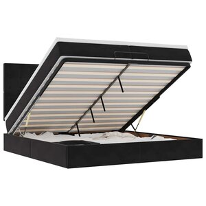 VidaXL Cadre de lit ottoman avec matelas noir 200x200cm velours