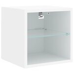 vidaXL Unités murales TV avec LED 8 Pièces blanc bois d'ingénierie