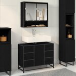 vidaXL Cabinet de salle de bain avec tiroir Chêne noir 80 x 33 x 60 cm