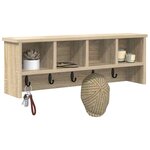 vidaXL Porte-manteau mural avec étagère Chêne sonoma 75 x 16 x 26 cm